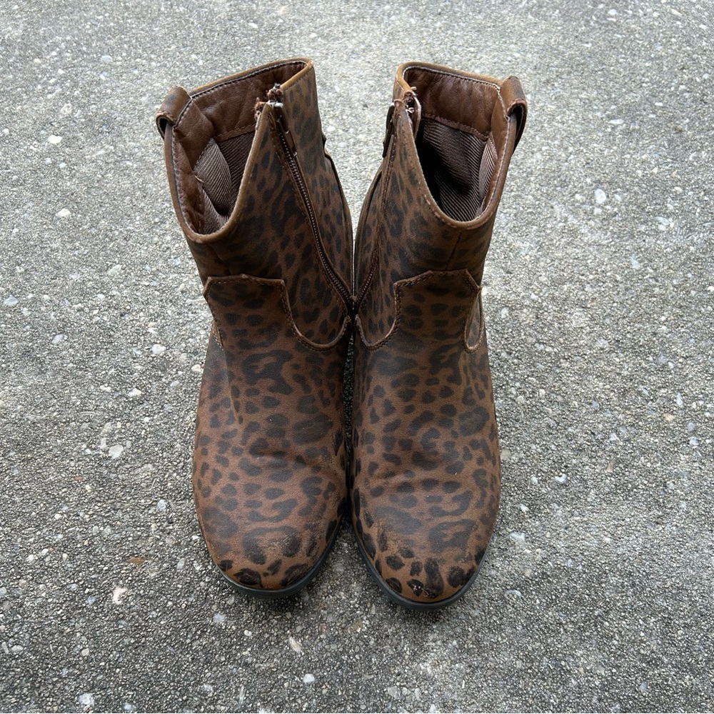 Leopard Print Ankle Boots